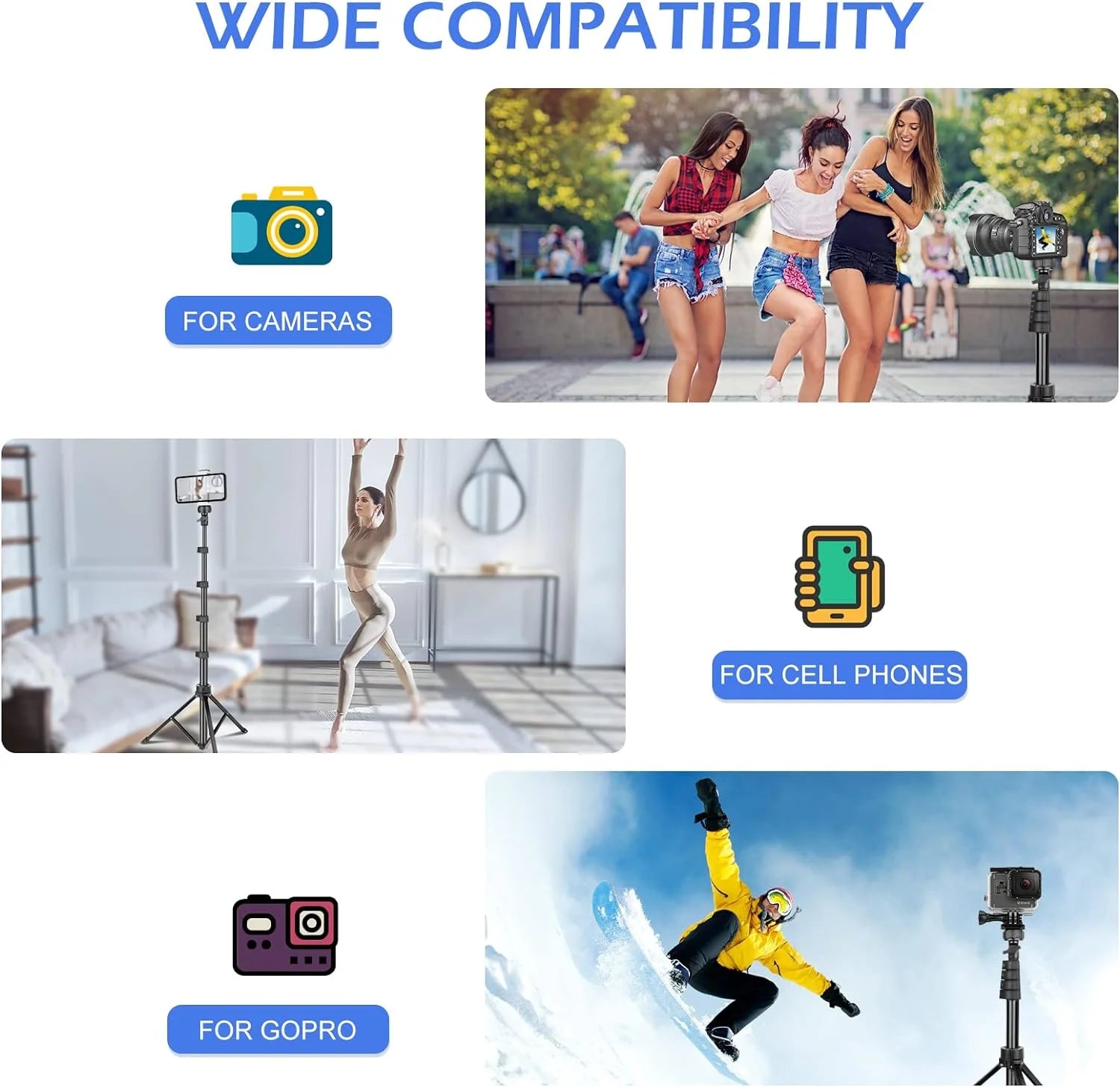 VlogPro Tripod- Shoot Anywhere, Anytime: The ultimate filming companion for vloggers, content creators and more. Adjustable, Lightweight, Built in Bluetooth Remote, VlogPro shoot quality content anywhere, anytime
