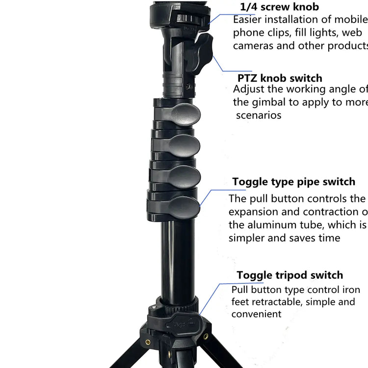 VlogPro Tripod- Shoot Anywhere, Anytime: The ultimate filming companion for vloggers, content creators and more. Adjustable, Lightweight, Built in Bluetooth Remote, VlogPro shoot quality content anywhere, anytime
